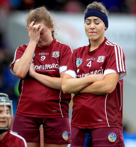 Clodagh McGrath and Heather Cooney dejected