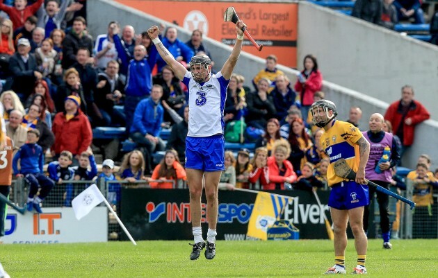 Maurice Shanahan celebrates scoring the equalising point with the last puck of the game