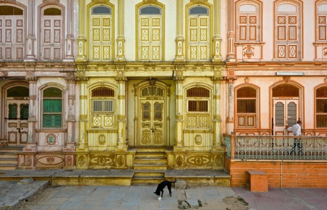 Facades of old houses in Sidhpur.