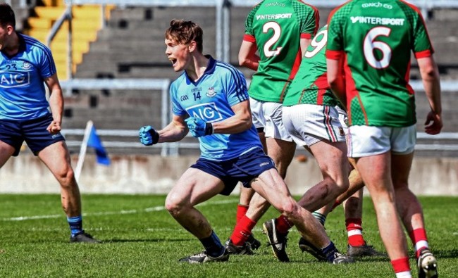 Con O'Callaghancelebrates scoring his side's first goal