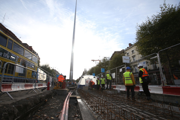 29/10/2015. Rail Tracks Welded on O Connell Street