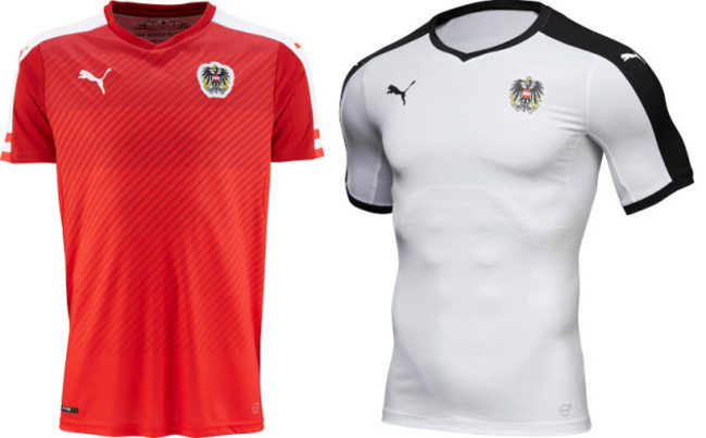 Austria home away euro 2016 kits