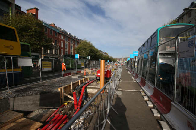 29/10/2015. Rail Tracks Welded on O Connell Street