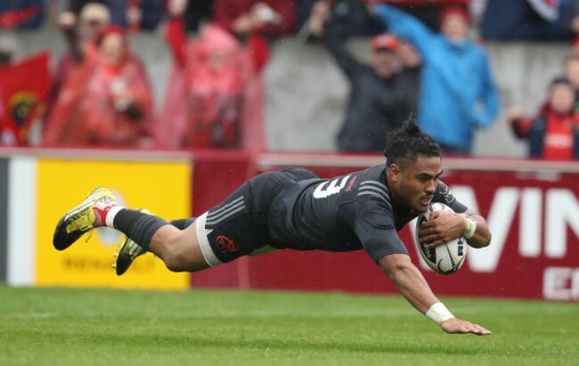 Francis Saili scores a try