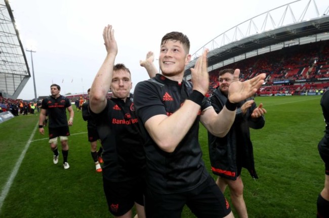 Rory Scannell and Jack O'Donoghue after the match