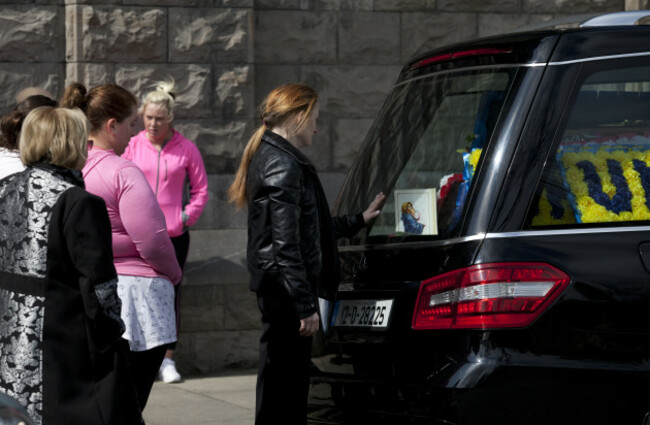 22/4/2016. Martin O'Rourke Funeral. Mourners watch