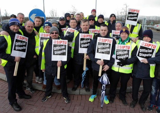 27/3/2016 LUAS strike. Pictured are stricking LUAS