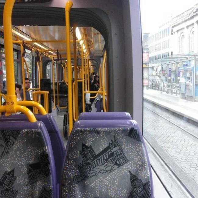 On the luas. Last week of living in Dublin, then moving back to Cavan. #bittersweet #Dublin #luas #home #Cavan #moving #soon #exam #season #picoftheday #pretty #photo #tram