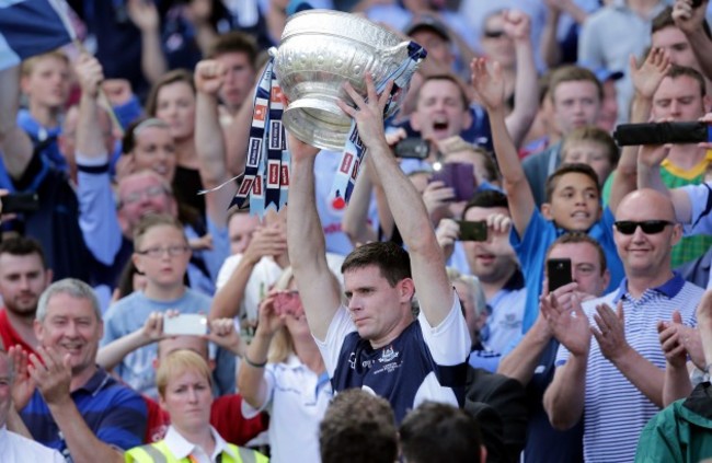 Stephen Cluxton raises the Delaney Cup