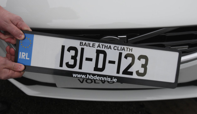 Irish registration number plates