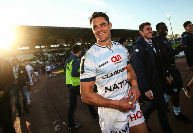 Dan Carter celebrates after the game