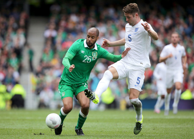 David McGoldrick with Gary Cahill