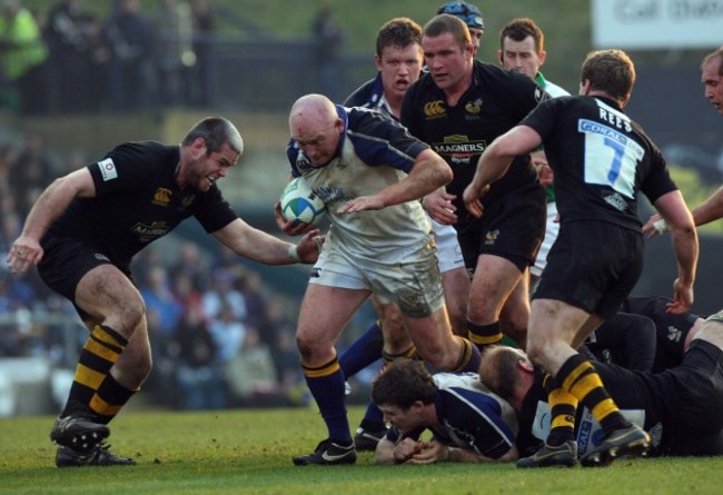 Bernard Jackman tackled by Peter Bracken and Tom Rees