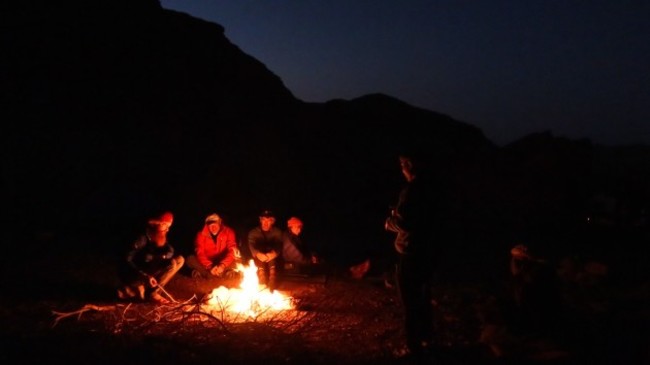 Campfire in Wadi Qseib