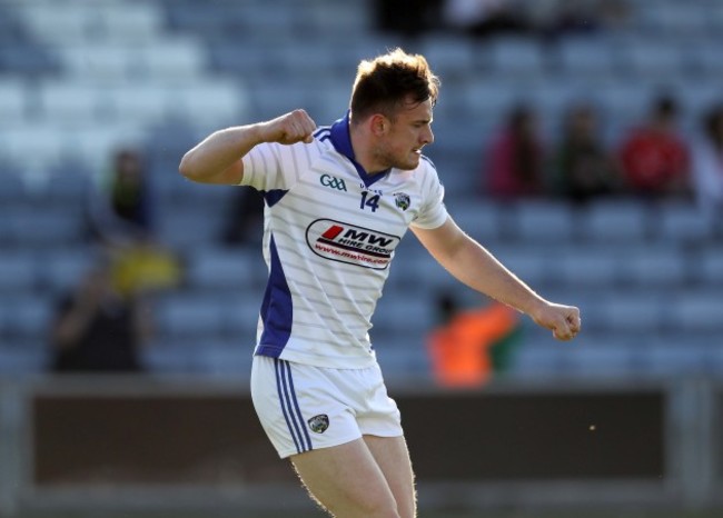 Gary Walsh celebrates scoring a goal