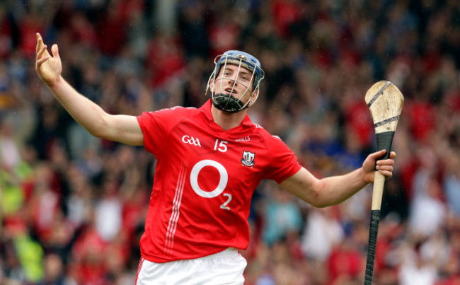 Parick Horgan celebrates scoring his second goal