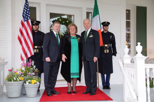 Video President Joe Biden greets Taoiseach Enda Kenny and his wife Fionnuala
