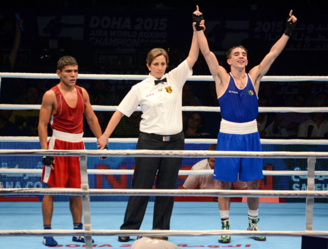 Michael Conlan is declared the winner