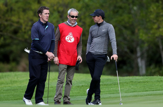 Rory McIlroy with AP McCoy and Ruby Walsh