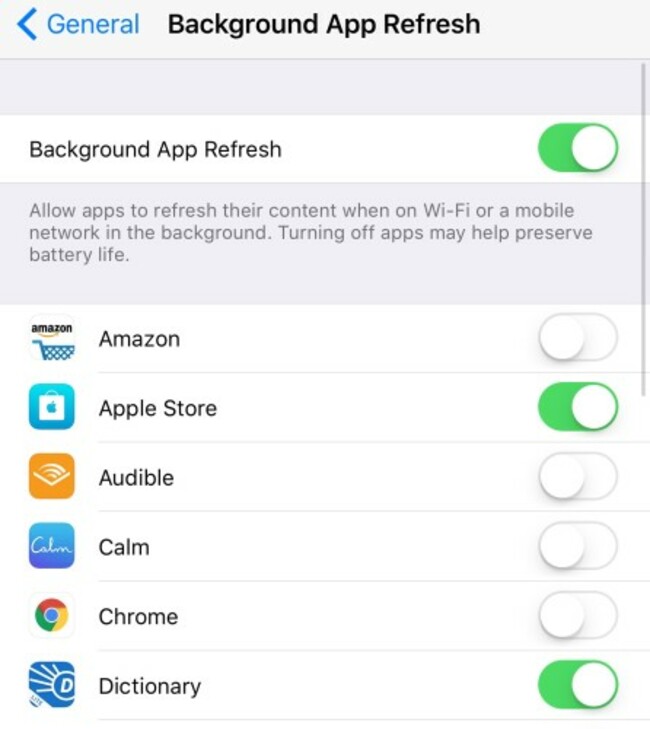 Background app refresh