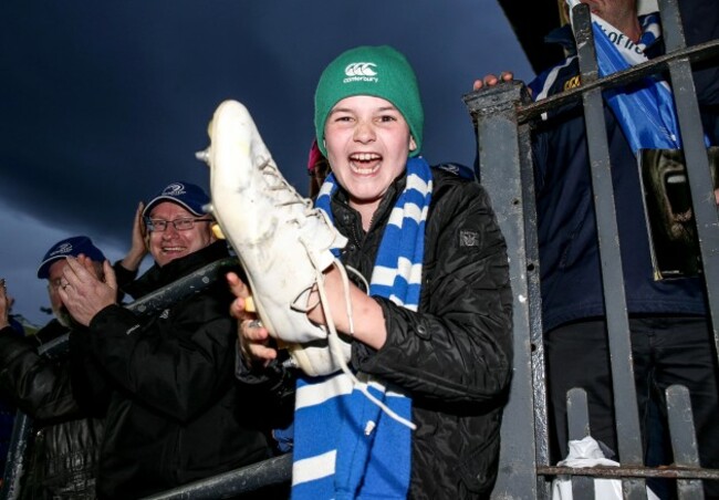 Shane Pedlow with Jamie Heaslip's boots