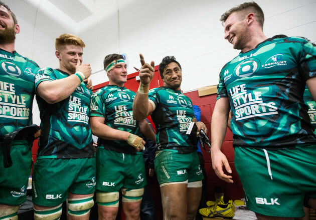 Bundee Aki celebrates after the game