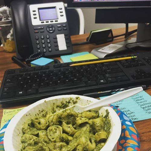 Working late to get some grants done before the craziness of Autism Awareness Month really begins! #deskdinner #lifeofafundraiser #thatfundraisinglife