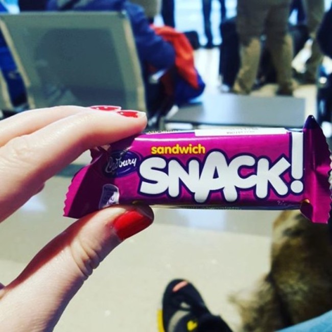 Queue to board my flight before it's been called? Not me. I'm just gonna kick back with a #PurpleSnack #NoFool #MuchNeededEnergy #MightWasteAway #Sitting