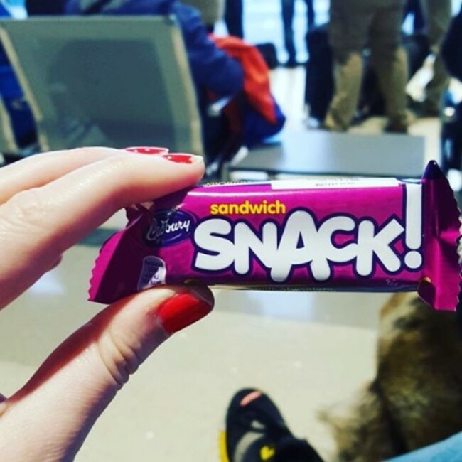 Queue to board my flight before it's been called? Not me. I'm just gonna kick back with a #PurpleSnack #NoFool #MuchNeededEnergy #MightWasteAway #Sitting