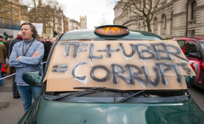 Taxi drivers protest