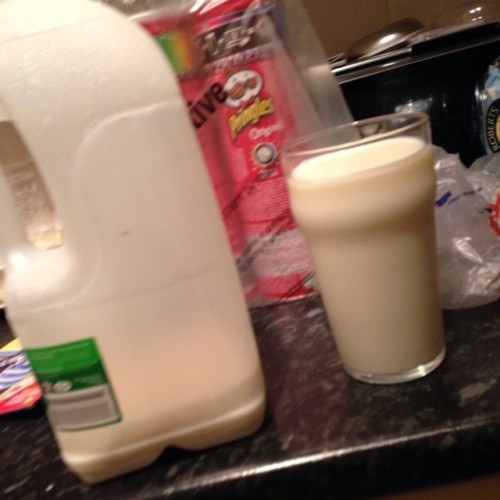 How to piss off dad.. Get a big fuck off pint of milk when it's the last bottle
