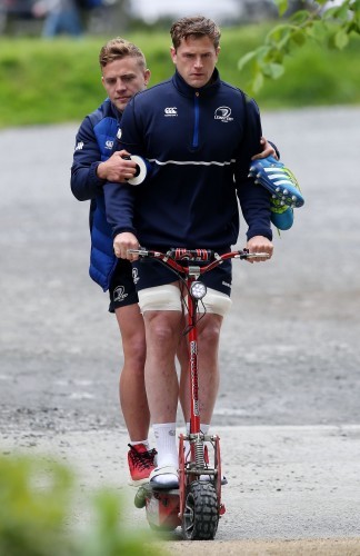 Ian Madigan hitches a ride with Jamie Heaslip