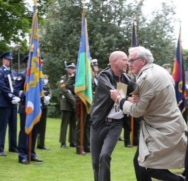 26/5/2016 Protestor disrupts ceremony. Pictured is
