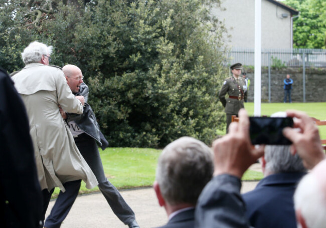 26/5/2016 Protestor disrupts ceremony. Pictured is