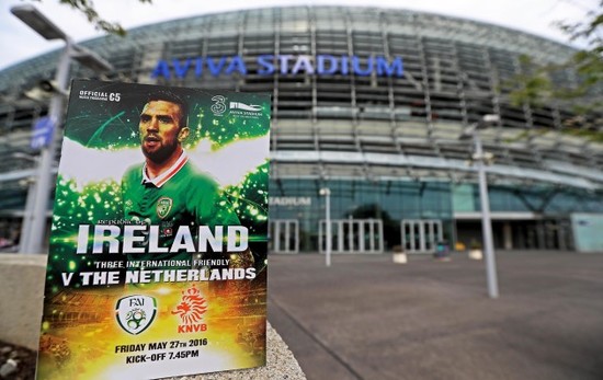 A view of The Aviva Stadium ahead of the game