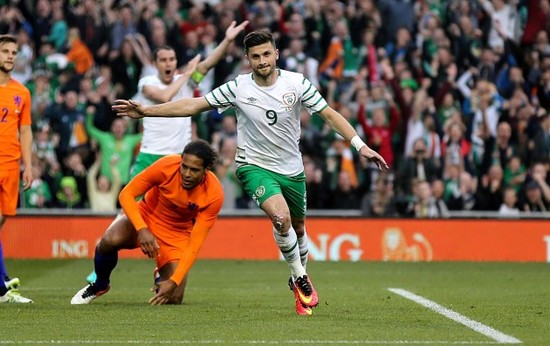 Shane Long celebrates scoring