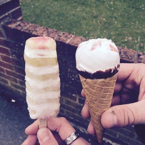 Ice cream... In the cold . . #icecream #cold #britishweather #college #twister #cornetto