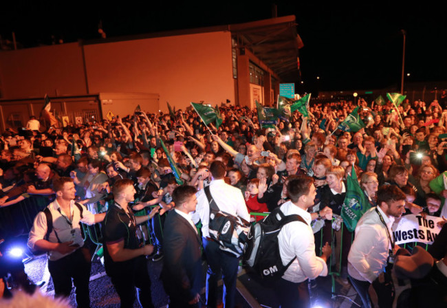 Connacht fans in knock Airport