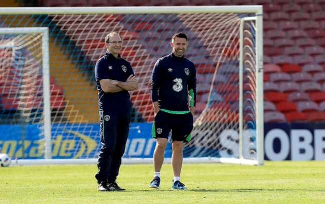 Martin O'Neill with Robbie Keane