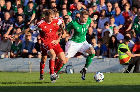 James McClean with Mikita Korzun