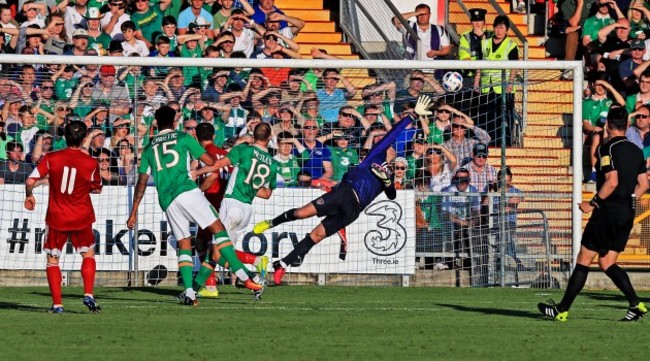 Mikhail Hardzeichuk scores his side's first goal