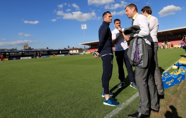 Kevin Kilbane and Denis Irwin with Robbie Keane and Robbie Brady