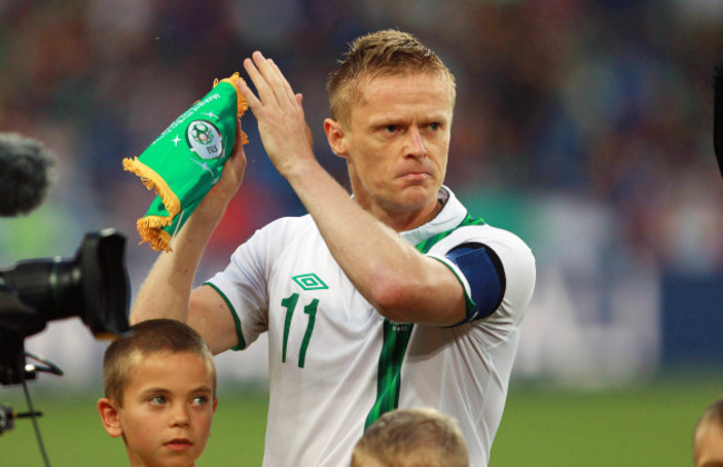 An emotional Ireland captain Damien Duff