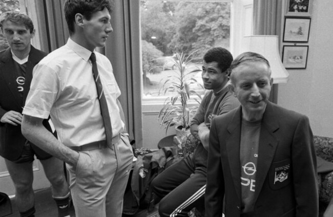 John Anderson, Frank Stapleton, Paul McGrath and Charlie O'Leary