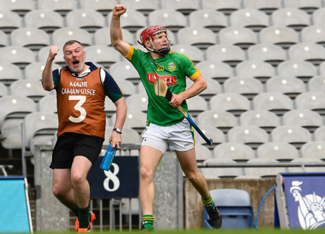 Sean Quigley celebrates scoring the winning point in injury time