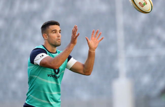 Conor Murray with the ball during training