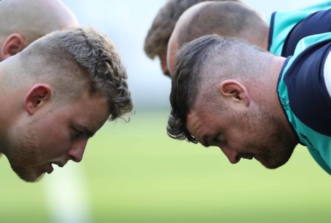 Finlay Bealham and David Kilcoyne during training