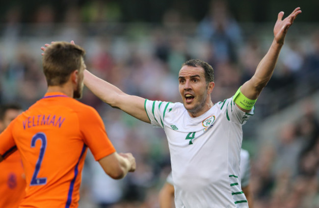 John O&rsquo;Shea reacts after thinking his side's goal had been disallowed
