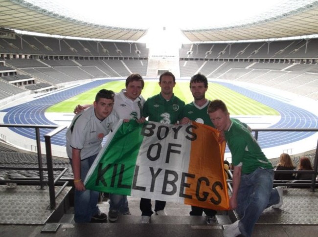 Jason Byrne, Ryan Rooney, Barry Cannon, Slua Boyle and Stepen Leslie at the Olympiastadion, Berlin, in 2012 (1)