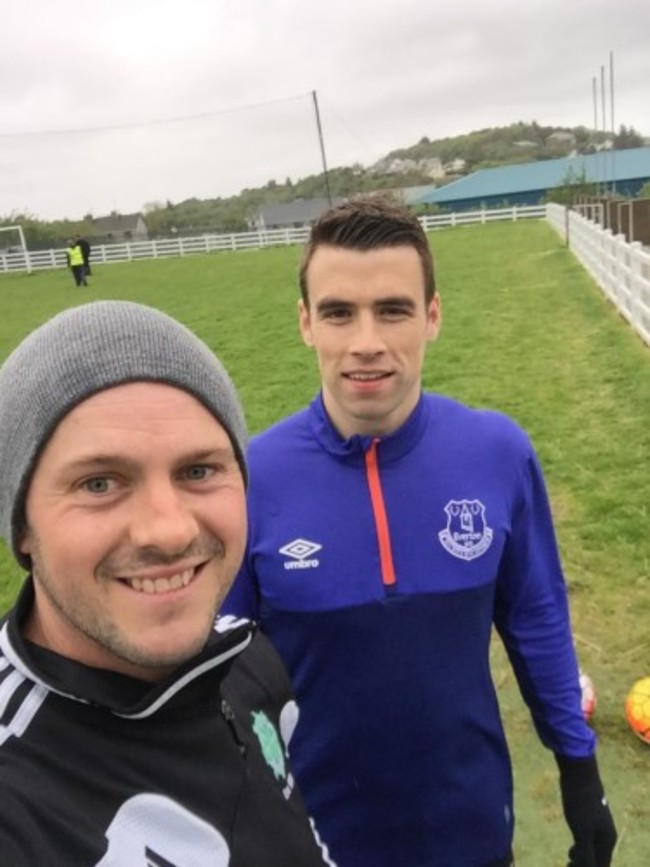 Barry Cannon and Seamus Coleman at Emerald Park in Killybegs last month